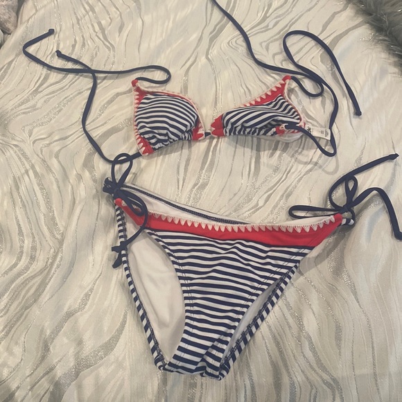 Mossimo Supply Co. Swim Blue White And Red Bikini Poshmark